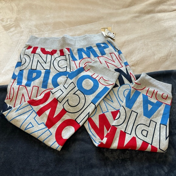 Champion Reverse Weave Logo Sweatpants Jogger New Red White Grey Size 2XL - Picture 3 of 16